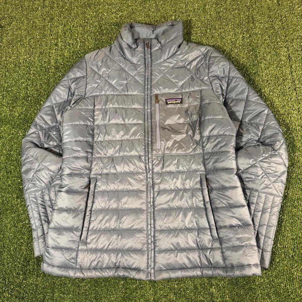 Patagonia Nano Puff Insulated Jacket Gray Womens Large Full Zip Puffer 0330